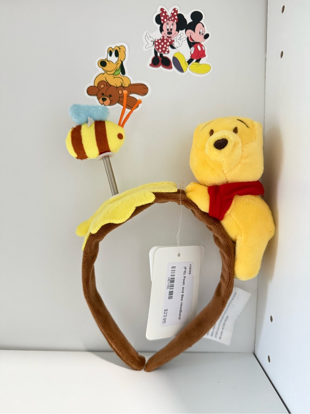 Disney Yellow Winnie the Pooh Plush Headband with Bee Accent